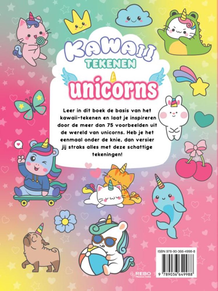 Afbeelding laden in galerijviewer, Rebo publishers kawaii tekenen unicorns friends 4+
