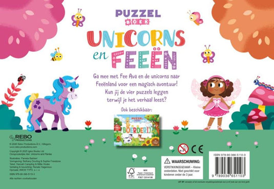 Unicorns en feeën - puzzelboek 4+