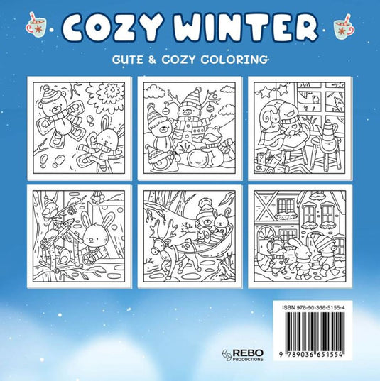 Cozy winter - cute cozy coloring. 6+