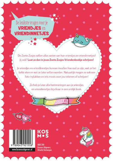 Centraal boekhuis de zoete zusjes vriendenboek
