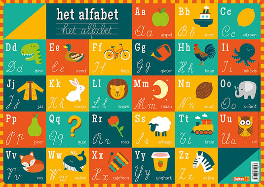 Deltas educatieve onderlegger - het alfabet