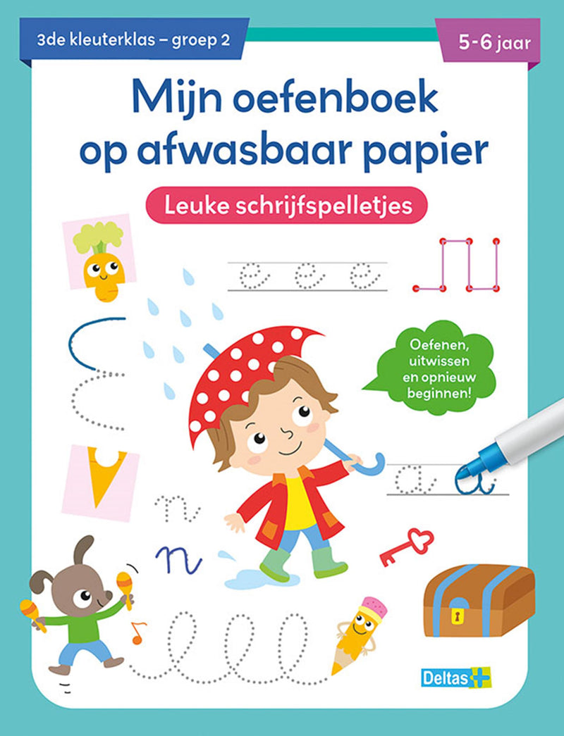 Afbeelding laden in galerijviewer, Deltas oefenboek afwasbaar papier leuke schrijfspelletjes (5-6 j.)
