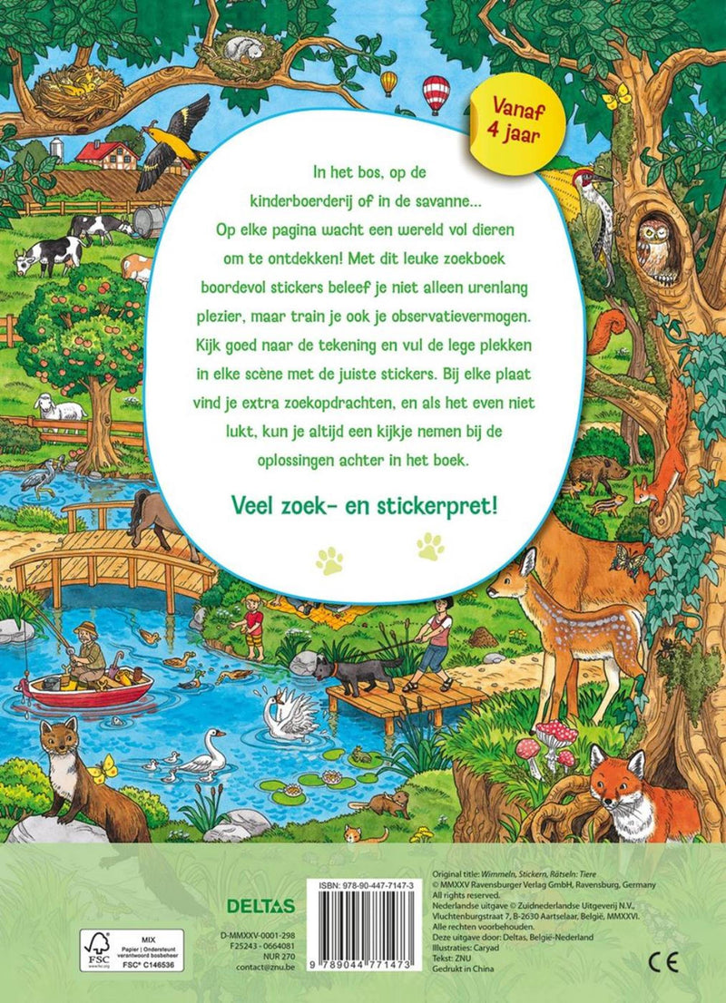 Afbeelding laden in galerijviewer, Deltas mijn leuke zoekboek met stickers - dieren
