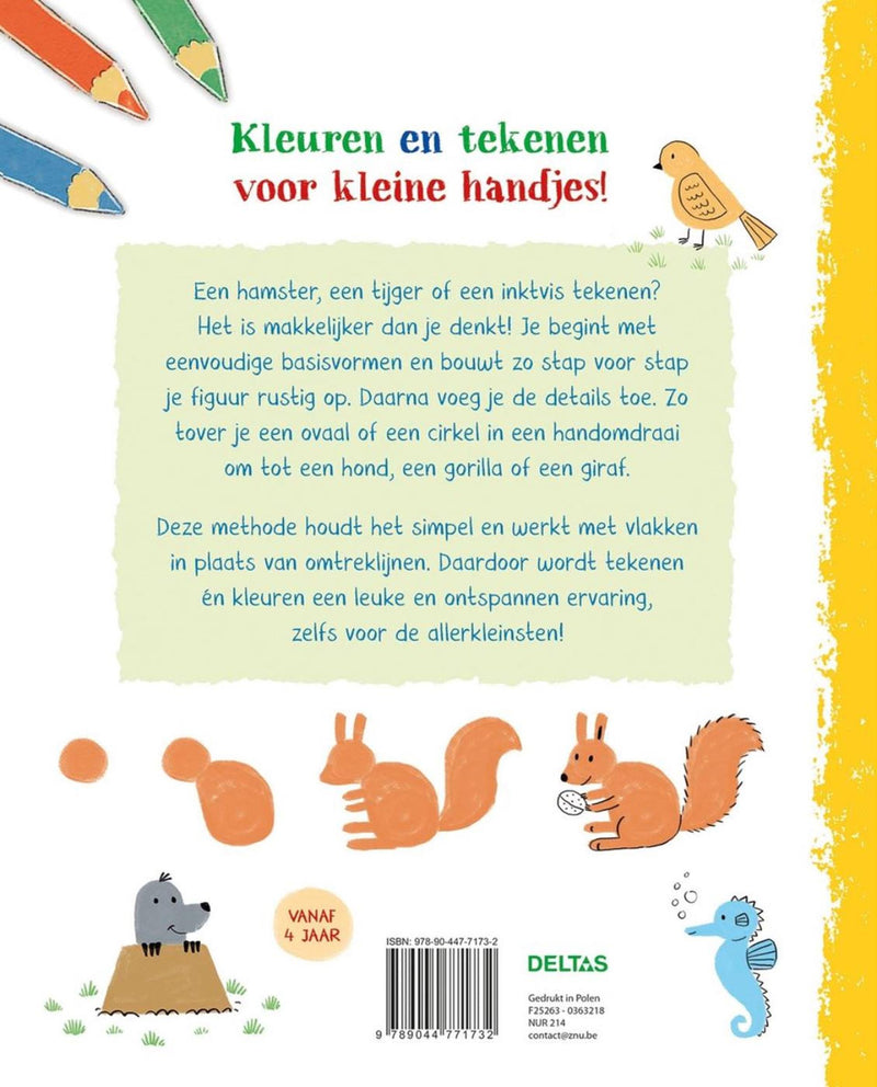 Afbeelding laden in galerijviewer, Deltas mijn eerste tekenboek - vrolijke dieren
