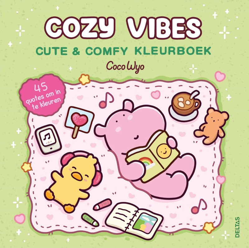 Afbeelding laden in galerijviewer, Deltas cozy vibes cute comfy kleurboek coco wyo
