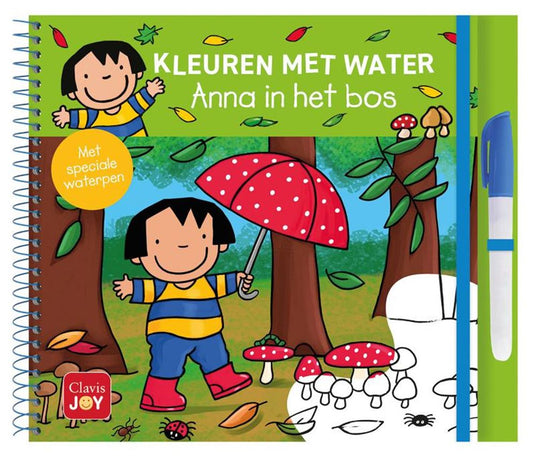 Kleuren met water. anna in het bos 3+
