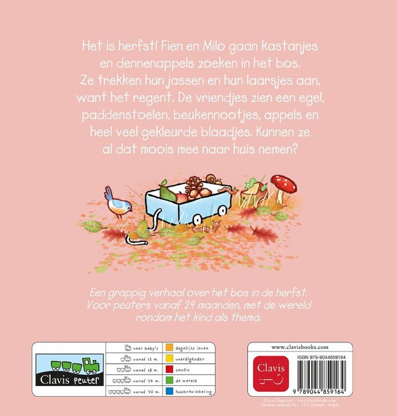 Afbeelding laden in galerijviewer, Kartonboek: herfst met fien en milo 2+
