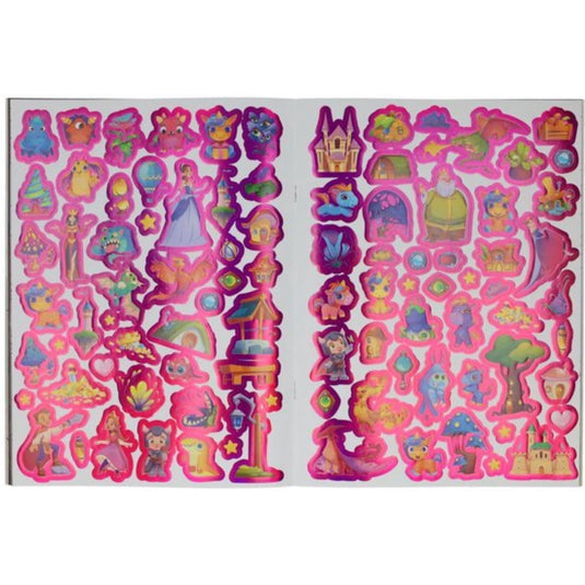 Kleur- en stickerboek fantasiewereld