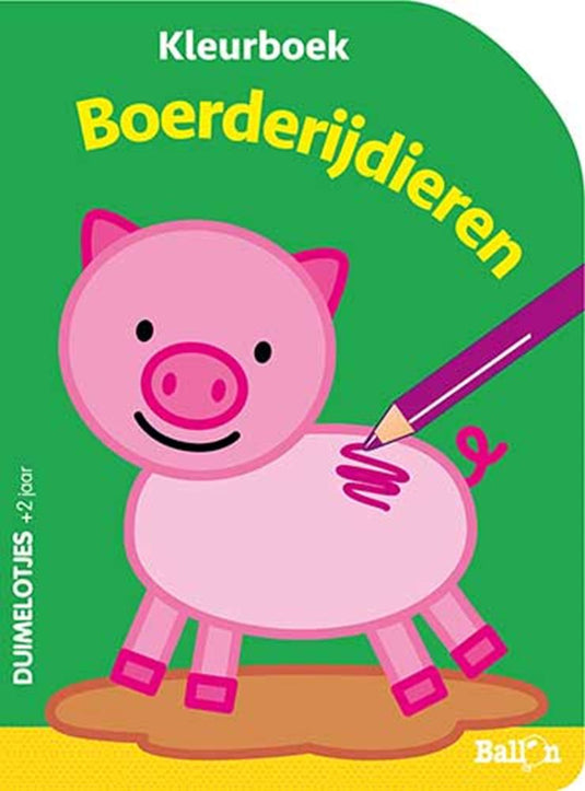 De ballon duimelotjes boerderijdieren kleurboek