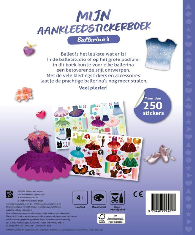 Afbeelding laden in galerijviewer, Mijn aankleedstickerboek: ballerina's 4+
