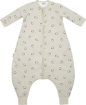 Meyco baby penguin baby winter slaapoverall jumper met vaste mouw - soft sand - 80cm - 2.5 tog