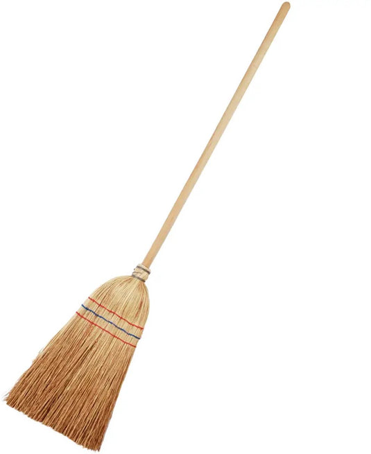 Klein toys pure fresh strobezem - 19x5x74 cm - gemaakt van hout en stro - duurzaam, robuust en van hoogwaardige kwaliteit - bruin