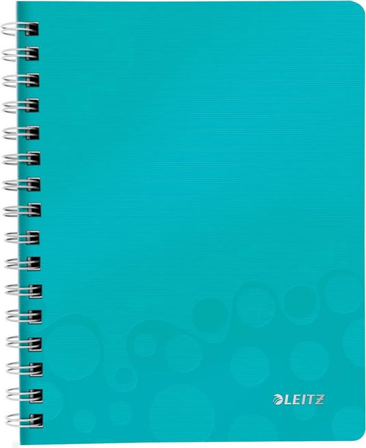 Leitz wow schrift formaat 148 x 21 cm (a5) geruit 5 mm ijsblauw