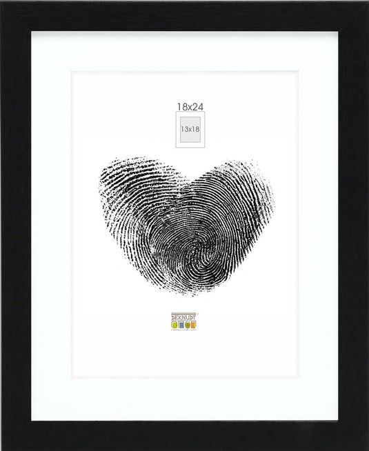 Deknudt frames fotolijst - zwart met passe-partout - 13x18 18x24 cm
