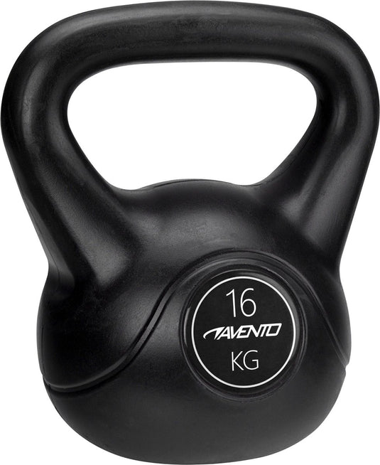 Avento kettlebell - 16 kg - zwart