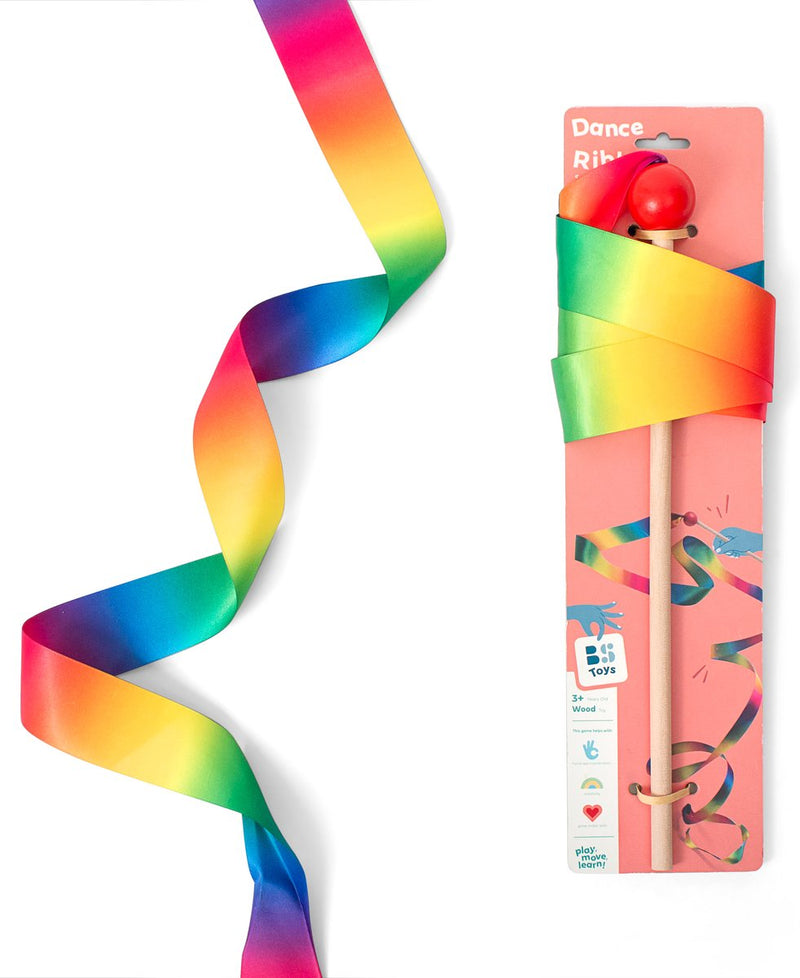 Afbeelding laden in galerijviewer, Bs toys danslint aan stok voor kinderen - gymnastieklint, turnlint - regenboog - 2 meter
