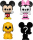 Funko mickey minnie pluto and mystery chase - bitty pop! - disney classics figuur - 2cm - 4 pack