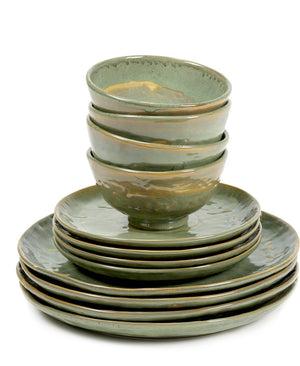 Serax - pascale naessens pure - serviesset - zeegroen - 12 stuks