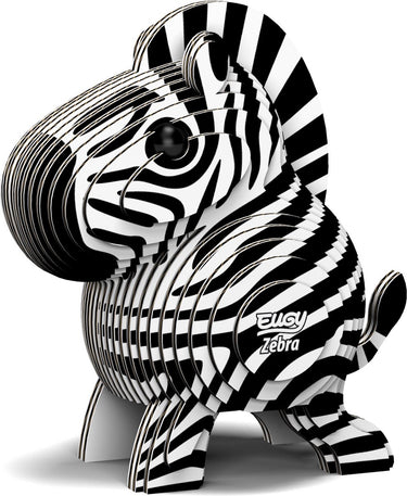 Eugy 3d puzzel - zebra - wilde dieren - duurzaam - verzamel ze allemaal - 6 jaar