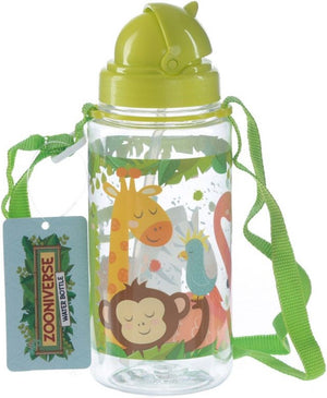 Puckator drinkfles met rietje wilde dieren -