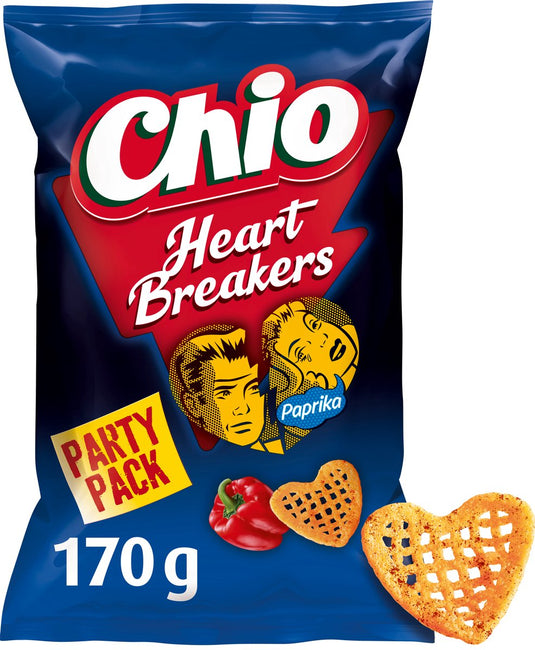 Chio heartbreakers paprika partypack - chips - 6x170 gram