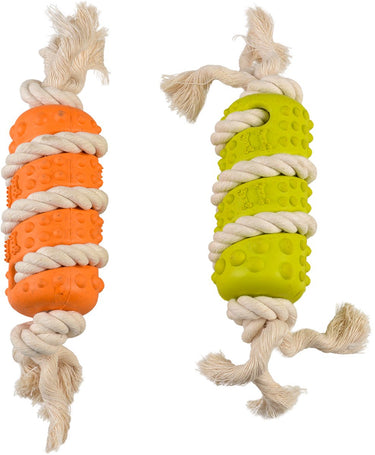 Duvo + eco rubber stick bamboe rijst + katoen - geel groen - geen kleurkeuze mogelijk - 29x6,5x6,5cm