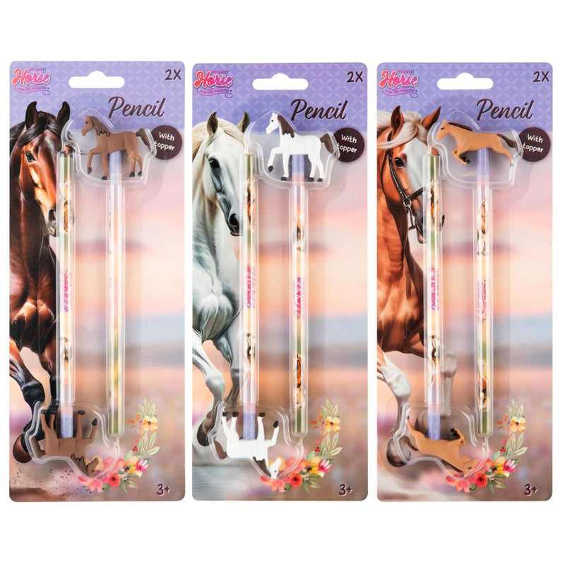 Afbeelding laden in galerijviewer, Moxy horse potloden 2 stuks met topper 3 ass

