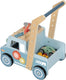 Tooky toy houten klus loopwagen – gereedschap werkbank auto | inclusief accessoires | loopwagen vanaf 12 maanden | educatief houten speelgoed voor peuters
