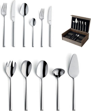 Amefa ventura 78-delige bestekset – 12 personen – zilver – in luxe houten cassette