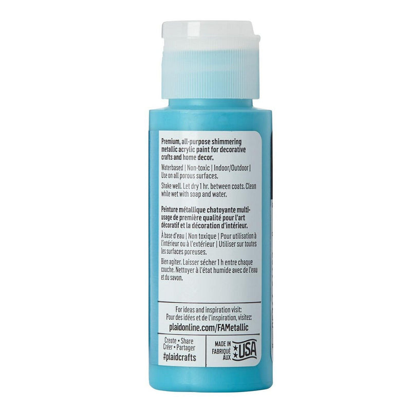 Afbeelding laden in galerijviewer, Folkart • metallic acrylic paint turquoise shimmer 59ml
