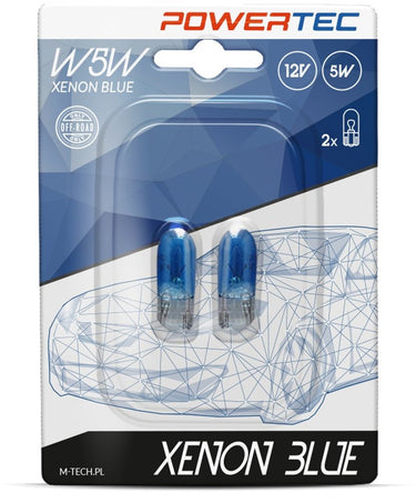 Powertec w5w 12v stadslichtlampen – xenon blue – set van 2