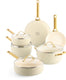 Greenpan padova cream keramische inductie pannenset 10-delig - pfas-vrij - inductie pannenset - inductie hapjespan - inductie koekenpan - ovenbestendig tot 200°c - vaatwasserbestendig - rvs handgrepen - met deksels - crème