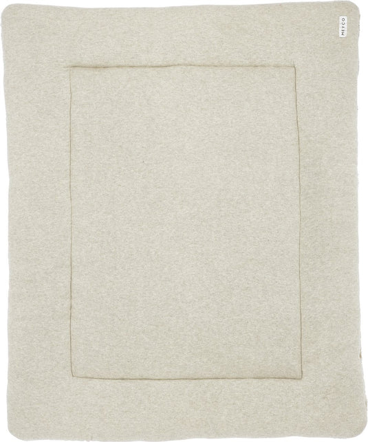 Meyco baby knit basic teddy boxkleed - sand melange - 77x97cm