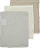 Meyco baby uni washandjes - 3-pack - hydrofiel - offwhite light grey sand - 20x17cm