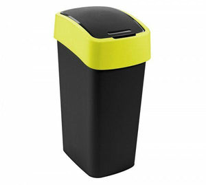 Curver flip bin vuilnisbak 45l ♪ black yellow ♪