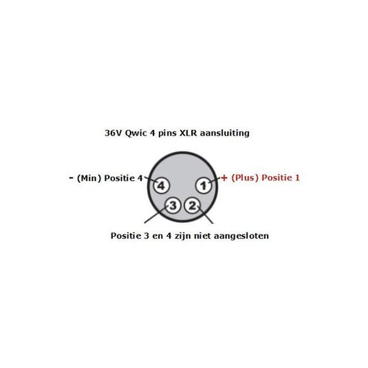 Van beijck acculader xlr 4-pins neutrik - o.a. quick - 36 volt 2 ah