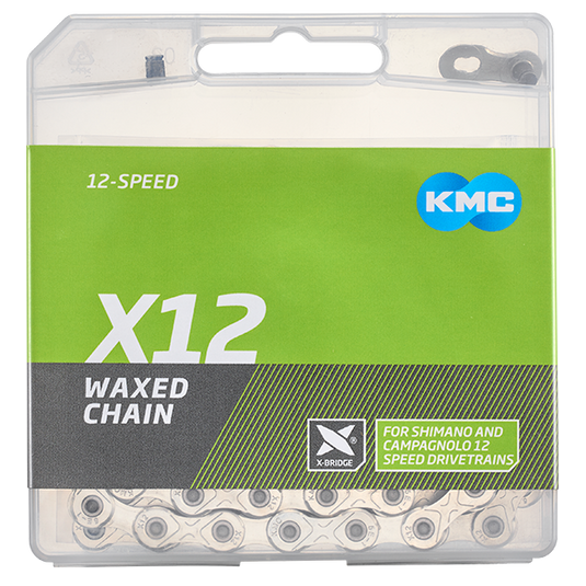 Kmc kette x12 chains x12 silver 1 2 x 11 128 126gl waxed