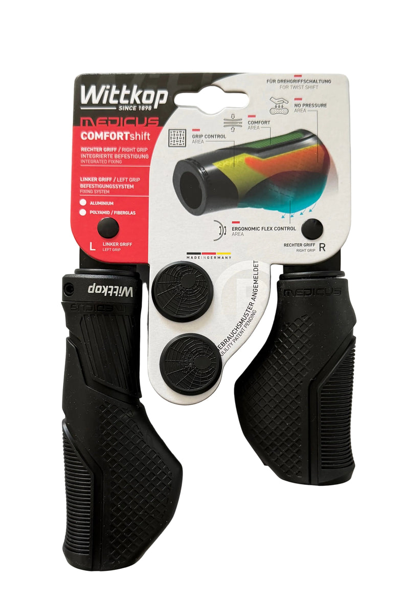 Afbeelding laden in galerijviewer, Roveba wittkop medicus comfort set handvatten 135 95 mm met alu klem
