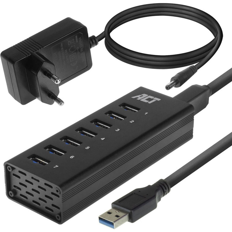 Afbeelding laden in galerijviewer, ACT Connectivity USB Hub 7 Port met stroomadapter
