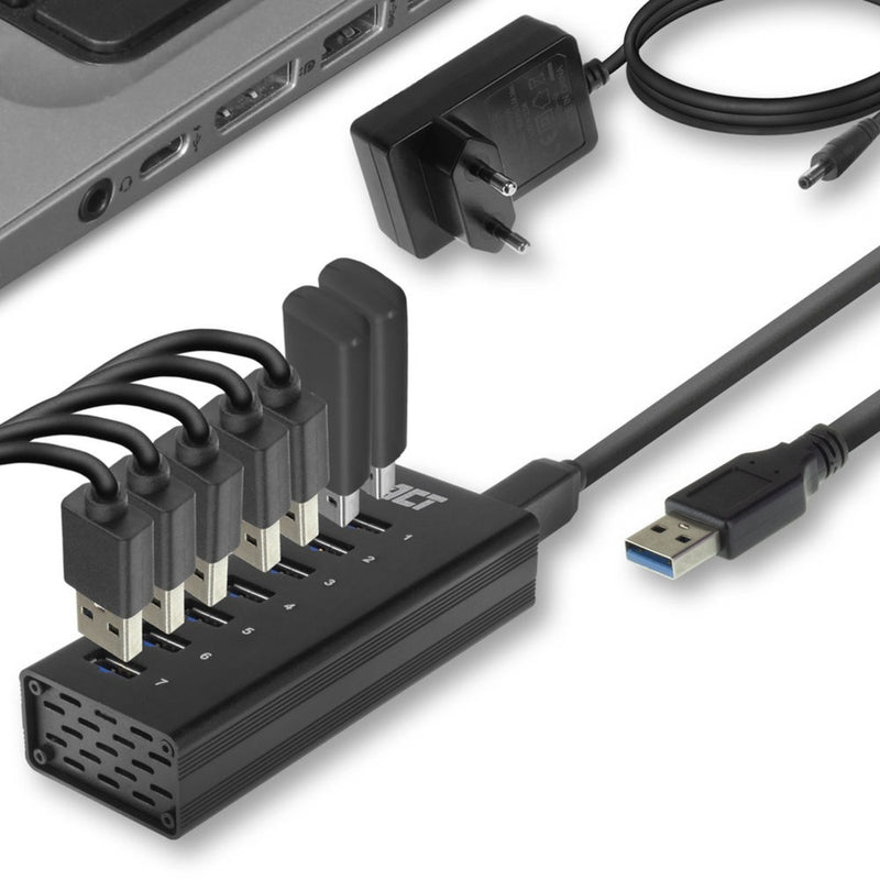 Afbeelding laden in galerijviewer, ACT Connectivity USB Hub 7 Port met stroomadapter

