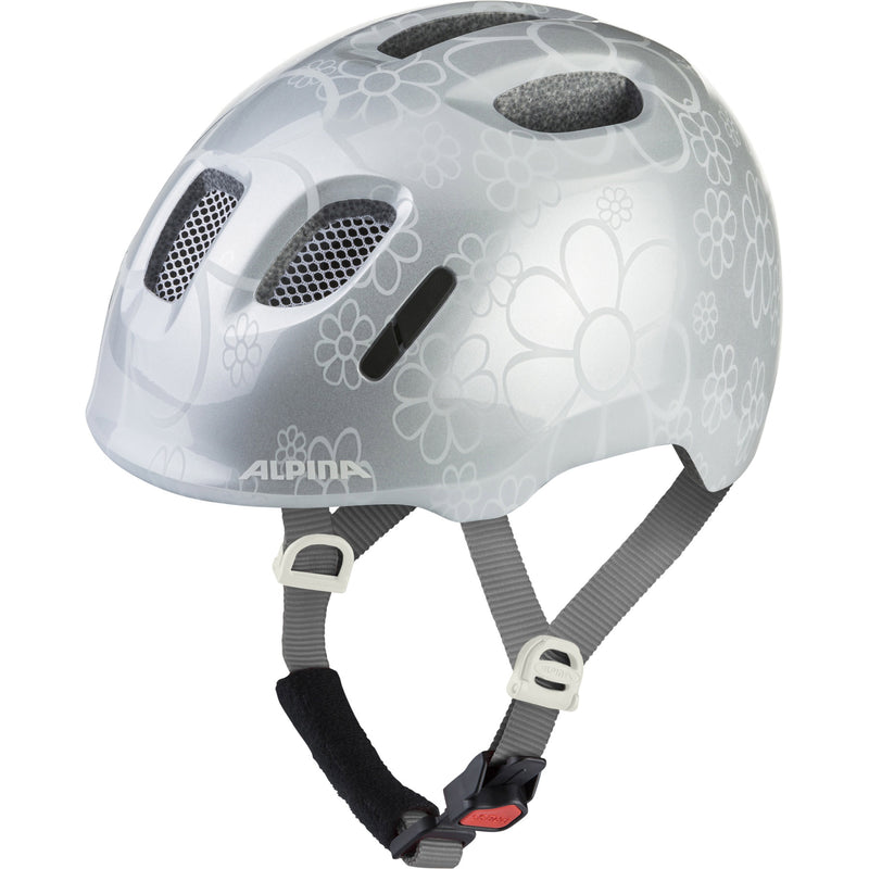 Afbeelding laden in galerijviewer, Olympic sportswear alpina sports kinderhelm ximo 2 silver flower 49-54 glans
