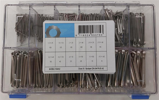 Assortiment splitpen d94 rvs a2
