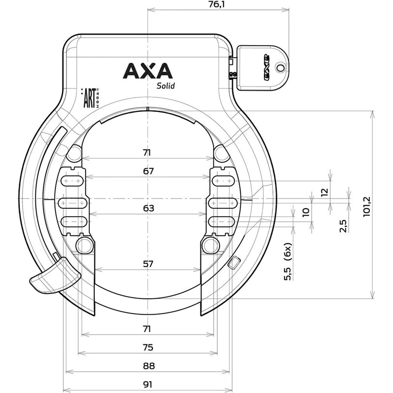 Afbeelding laden in galerijviewer, Axa ringslot solid zwart spatbordbevestiging (kaart)
