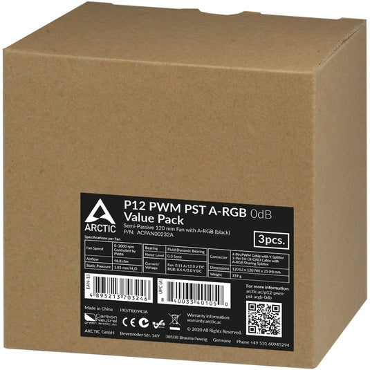 Arctic Arctic P12 PWM PST A-RGB, 3 stuks