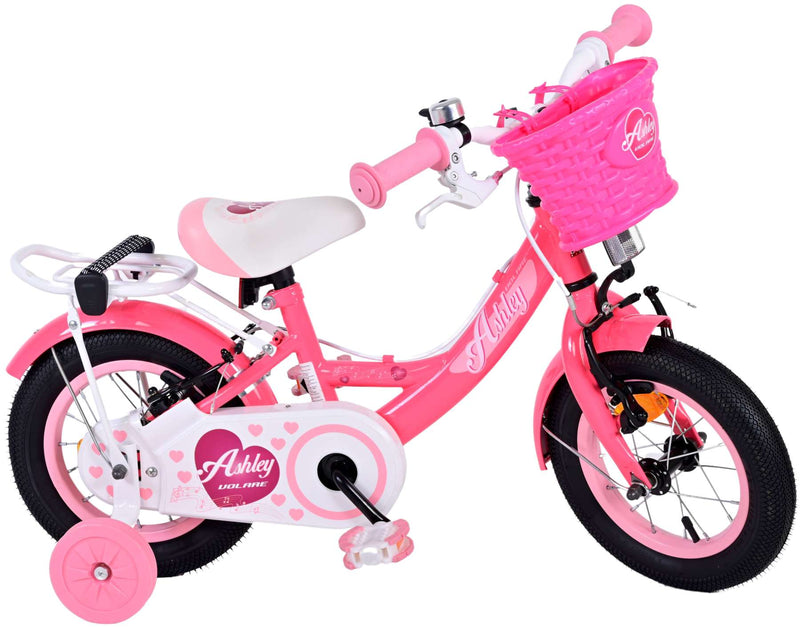 Afbeelding laden in galerijviewer, Volare Ashley Kinderfiets Meisjes 12 inch Roze Rood Twee handremmen
