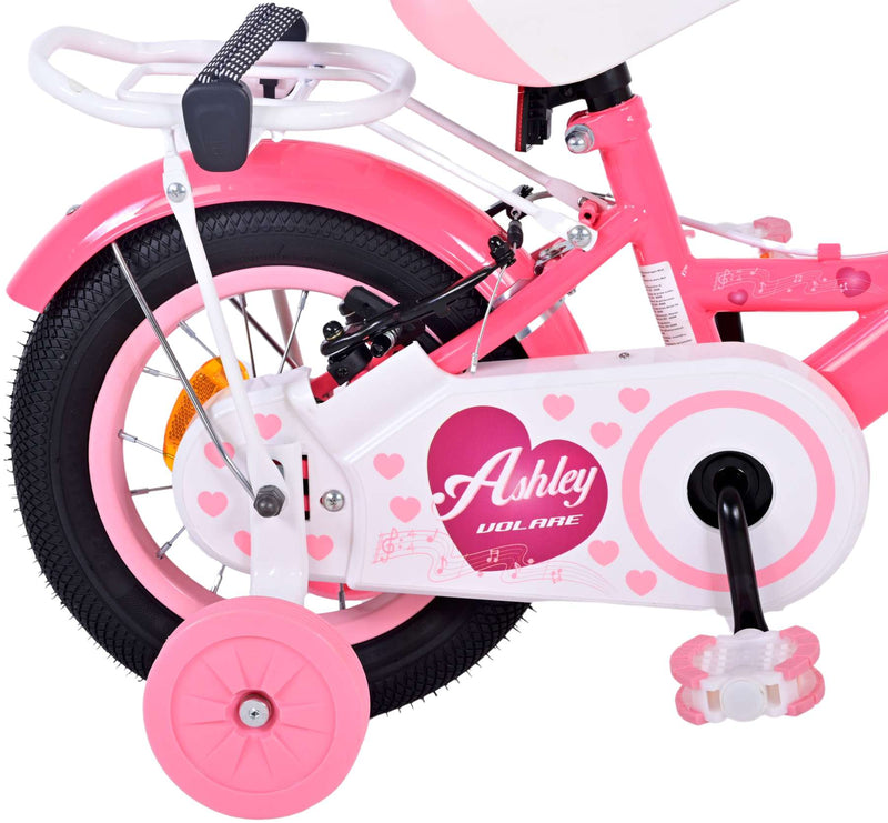 Afbeelding laden in galerijviewer, Volare Ashley Kinderfiets Meisjes 12 inch Roze Rood Twee handremmen
