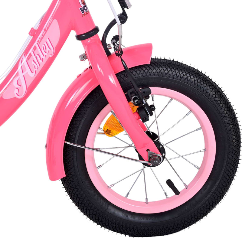 Afbeelding laden in galerijviewer, Volare Ashley Kinderfiets Meisjes 12 inch Roze Rood Twee handremmen
