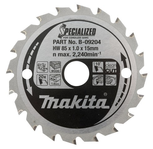Makita accessoires cirkelzaagblad hout 165x20x1,6 40t 18g - b-09248