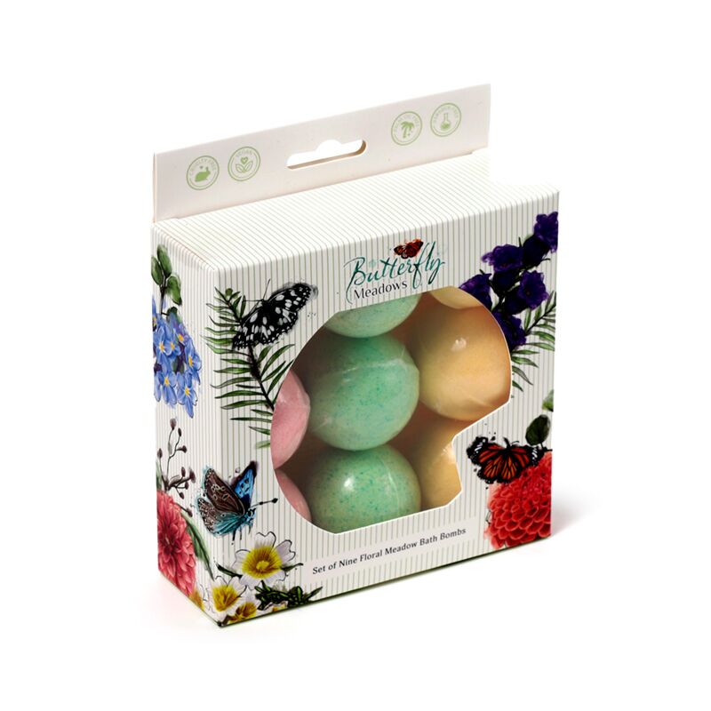 Afbeelding laden in galerijviewer, Beauty cadeauset 9 butterfly meadows mini bruisballen
