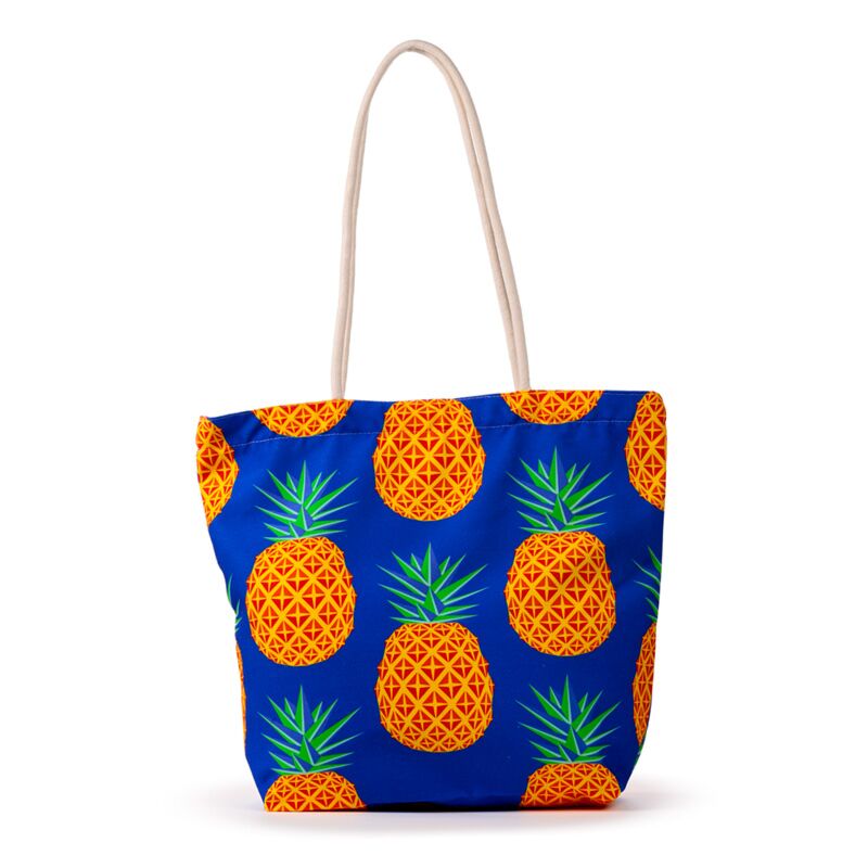 Afbeelding laden in galerijviewer, Pineapple print canvas strandtas
